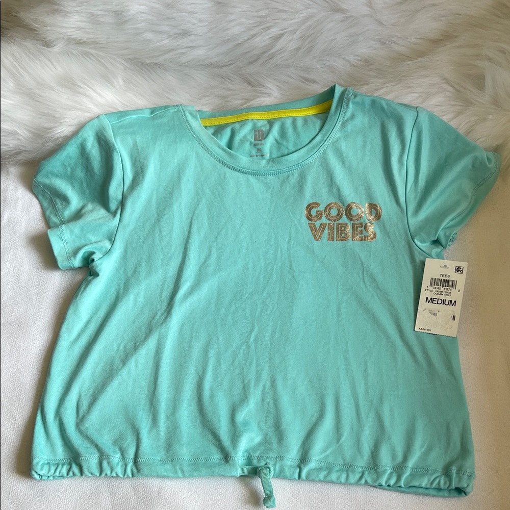 Ideology Girls Good Vibes Graphic T Shirt Ocean Sigh Size Medium. Brand NWT.